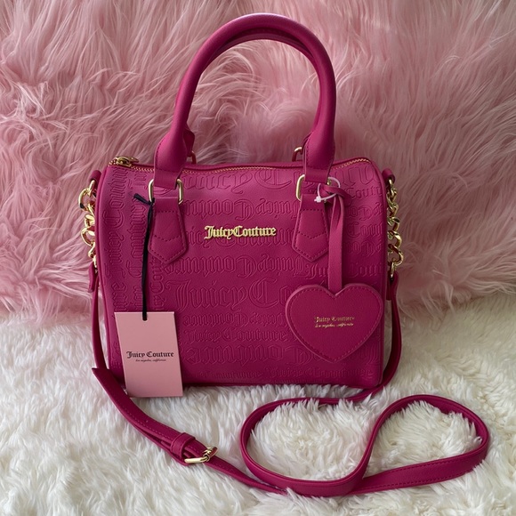 💓 Juicy Couture Deboss Logo Raspberry Speedy Satchel - Picture 1 of 10